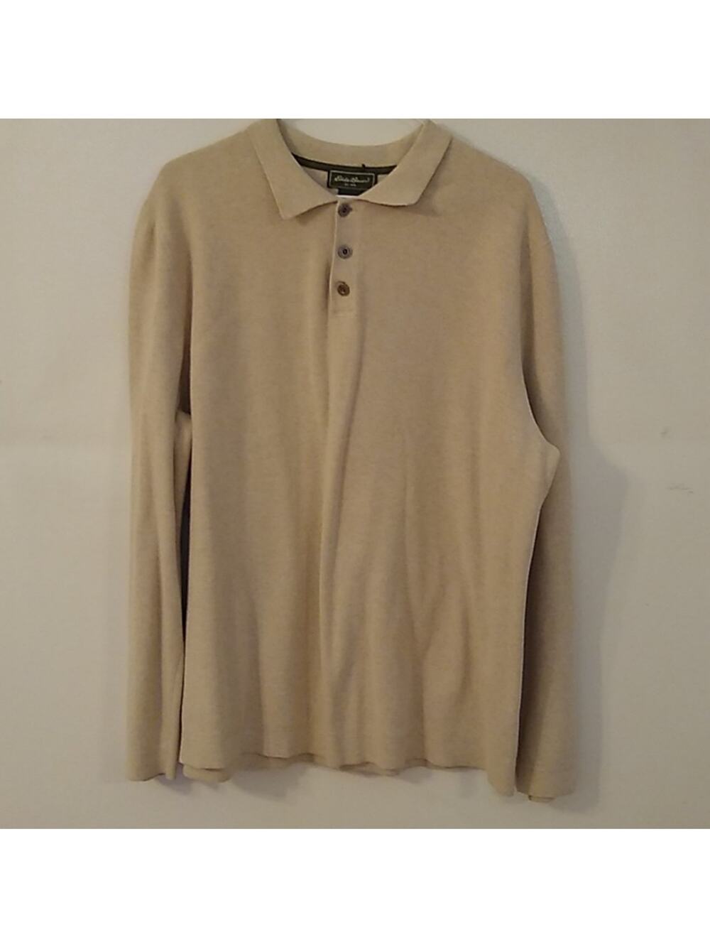 Eddie Bauer Men's Size XL/T tan sweater Warm, Classic